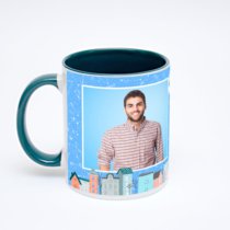 Зелёная кружка с фотопечатью