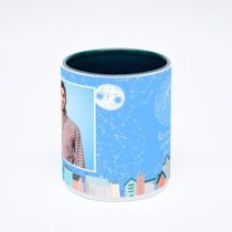 Зелёная кружка с фотопечатью