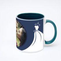 Зелёная кружка с фотопечатью