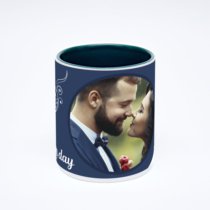 Зелёная кружка с фотопечатью