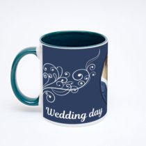 Зелёная кружка с фотопечатью