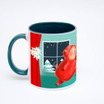 Зелёная кружка с фотопечатью