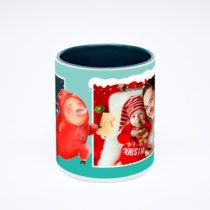 Зелёная кружка с фотопечатью