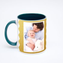 Зелёная кружка с фотопечатью