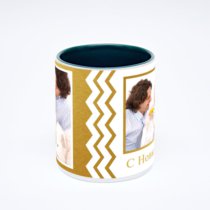 Зелёная кружка с фотопечатью