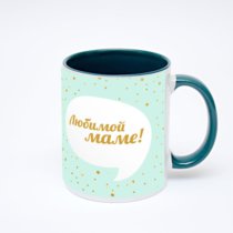 Зелёная кружка с фотопечатью