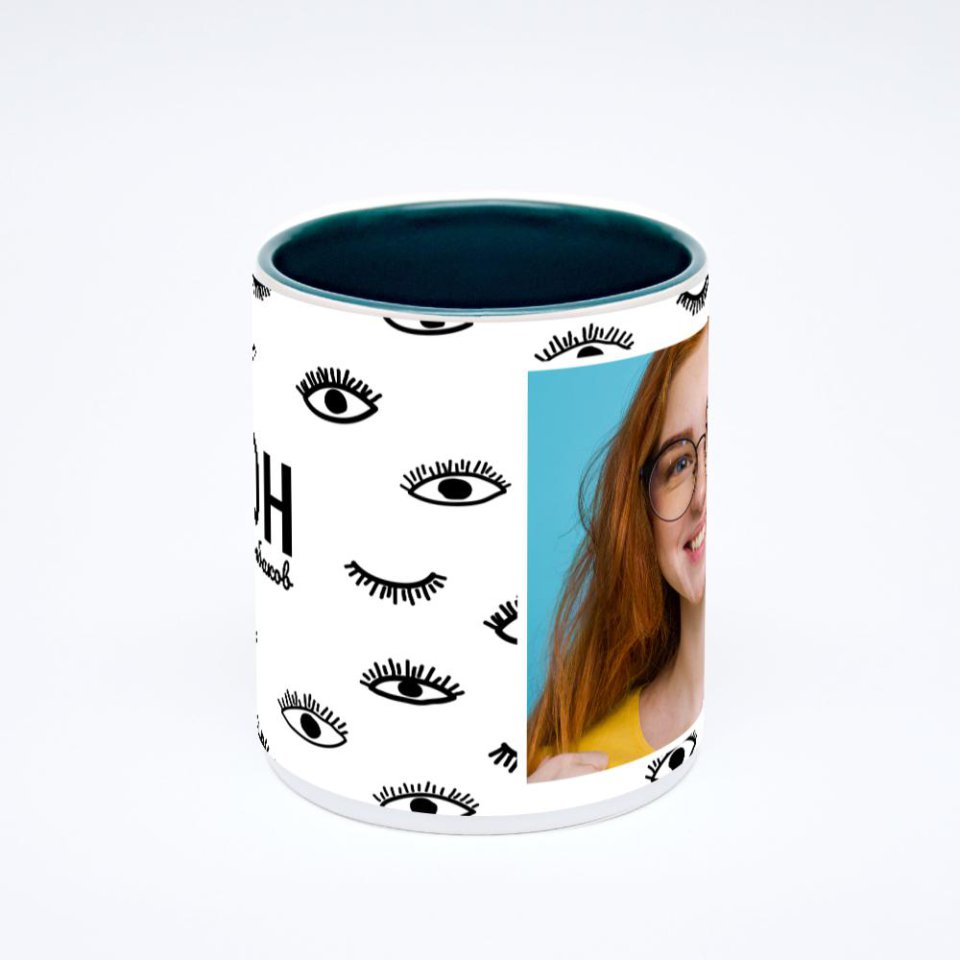 Зелёная кружка с фотопечатью