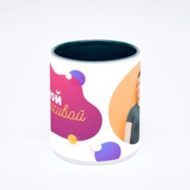 Зелёная кружка с фотопечатью