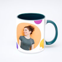 Зелёная кружка с фотопечатью