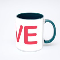 Зелёная кружка с фотопечатью