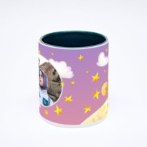 Зелёная кружка с фотопечатью