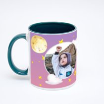 Зелёная кружка с фотопечатью