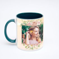 Зелёная кружка с фотопечатью