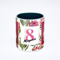 Зелёная кружка с фотопечатью