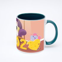 Зелёная кружка с фотопечатью