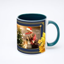 Зелёная кружка с фотопечатью