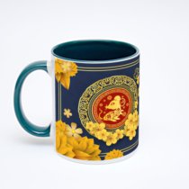 Зелёная кружка с фотопечатью