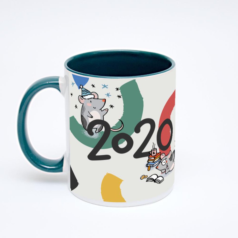 Зелёная кружка с фотопечатью