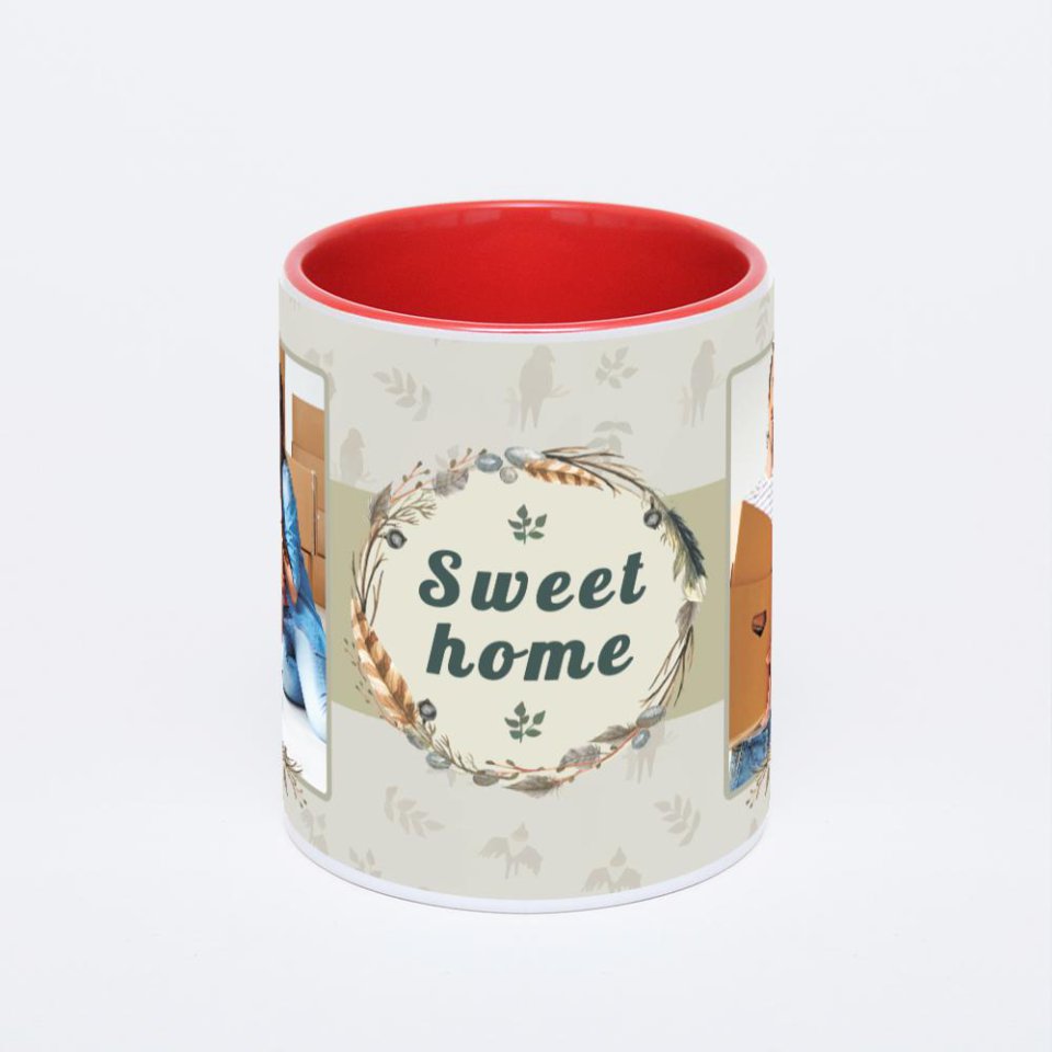 Красная кружка с фотопечатью