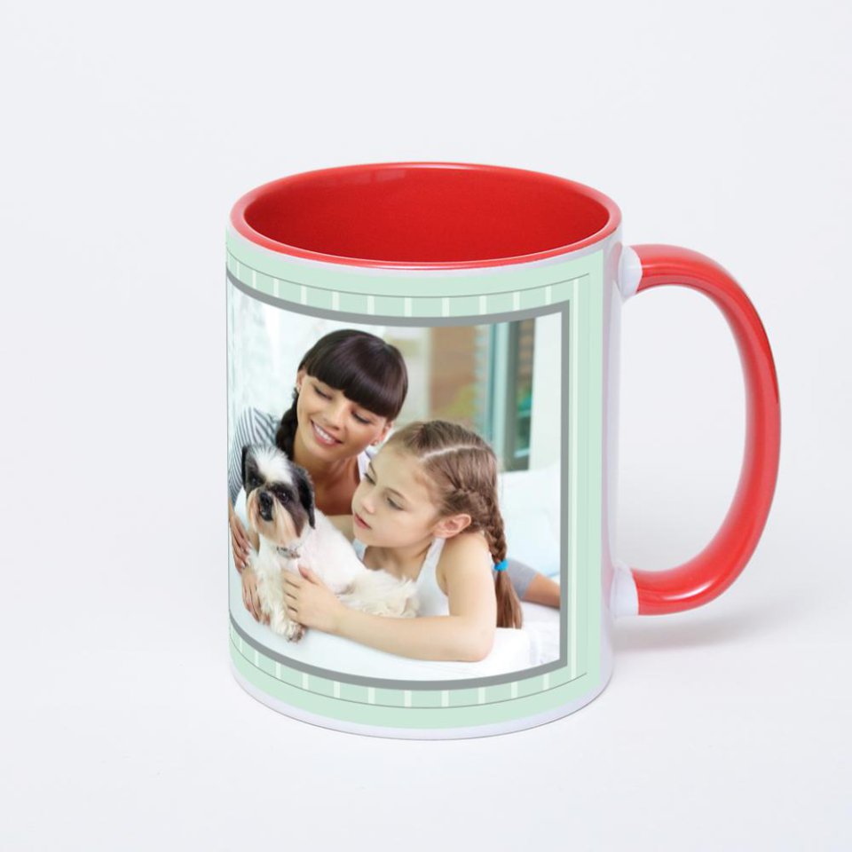 Красная кружка с фотопечатью