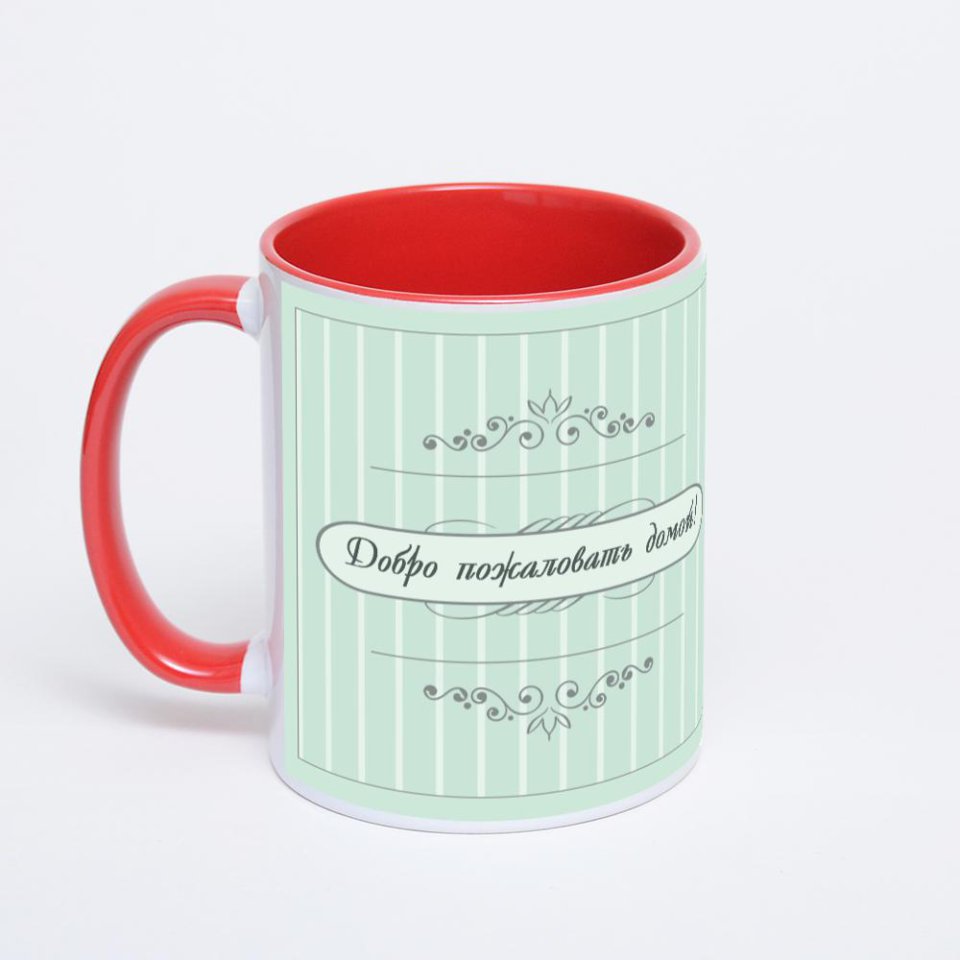 Красная кружка с фотопечатью