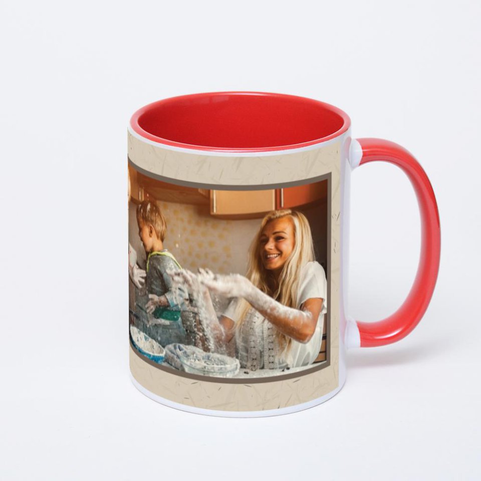 Красная кружка с фотопечатью