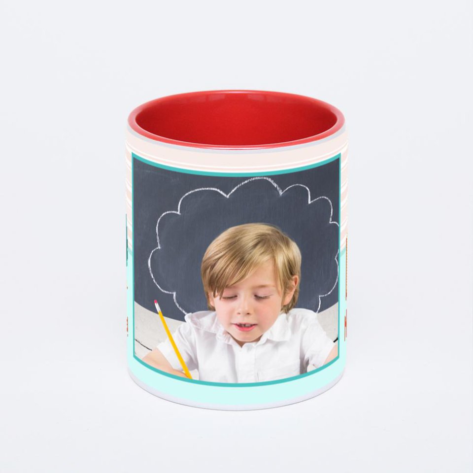 Красная кружка с фотопечатью