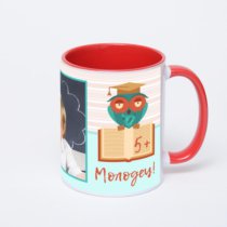 Красная кружка с фотопечатью