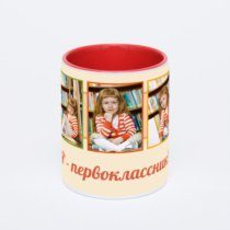 Красная кружка с фотопечатью