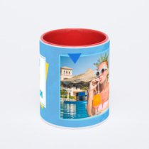 Красная кружка с фотопечатью