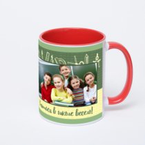 Красная кружка с фотопечатью