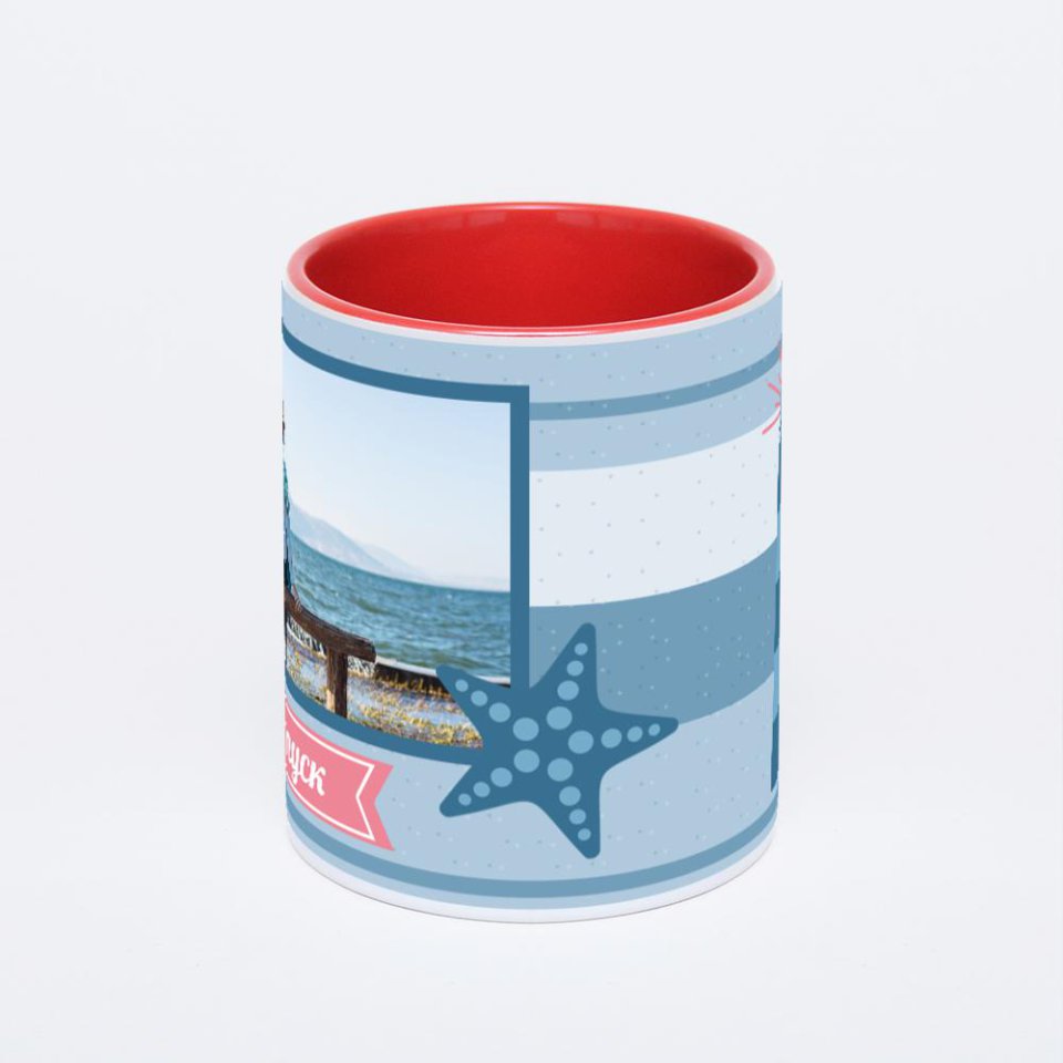 Красная кружка с фотопечатью