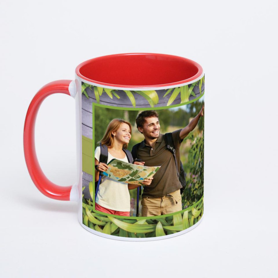 Красная кружка с фотопечатью