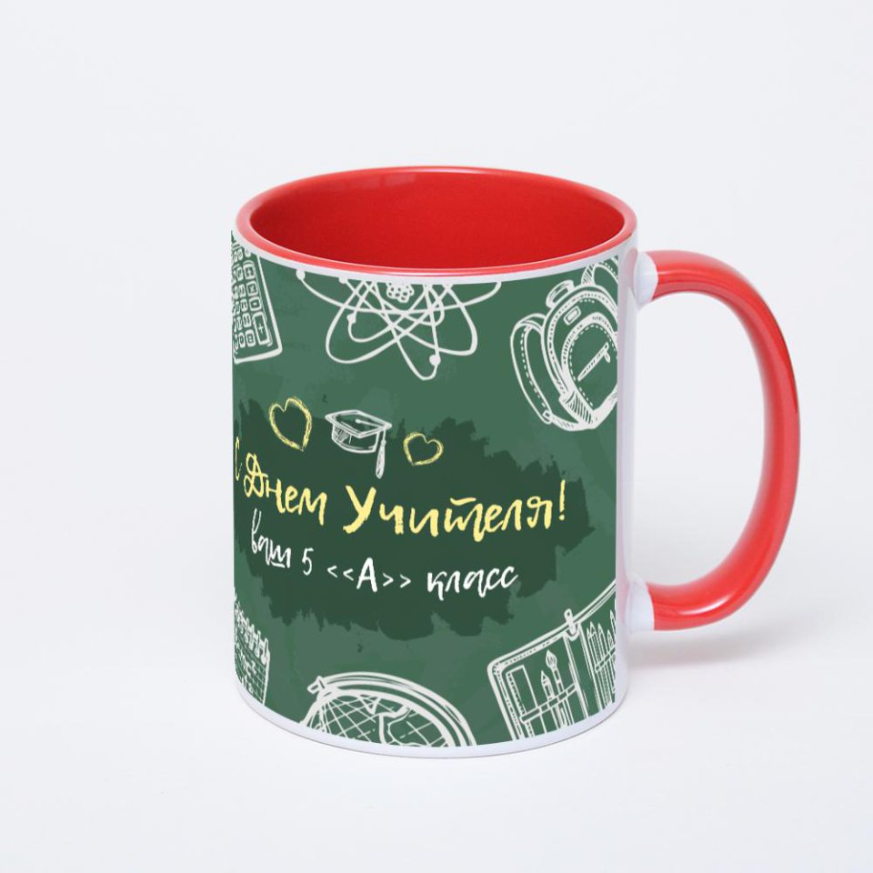 Красная кружка с фотопечатью