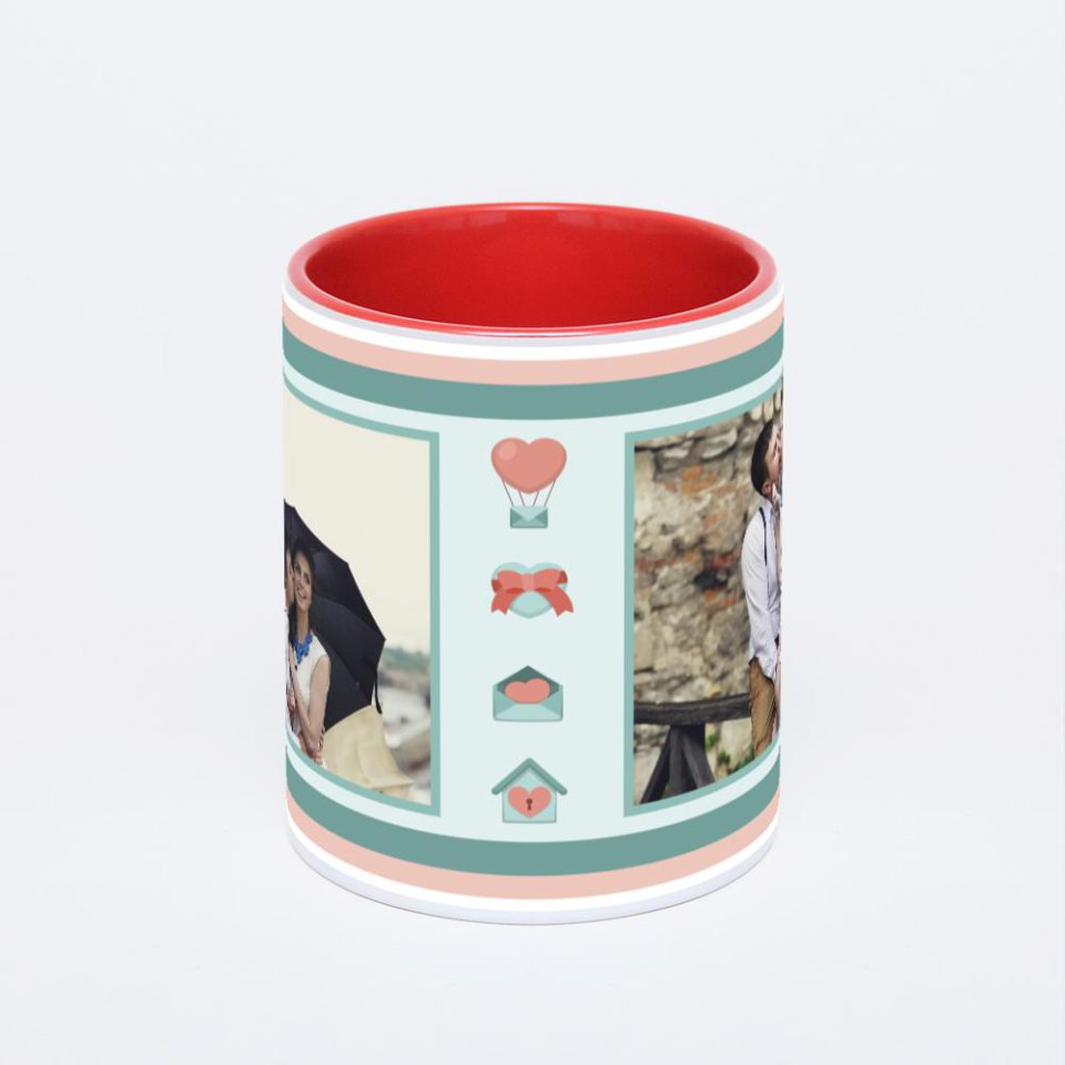 Красная кружка с фотопечатью