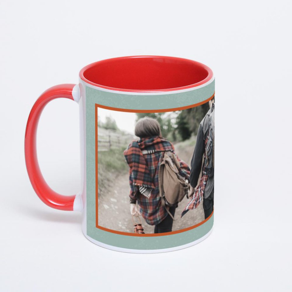 Красная кружка с фотопечатью
