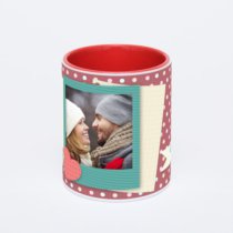 Красная кружка с фотопечатью