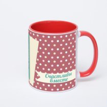 Красная кружка с фотопечатью