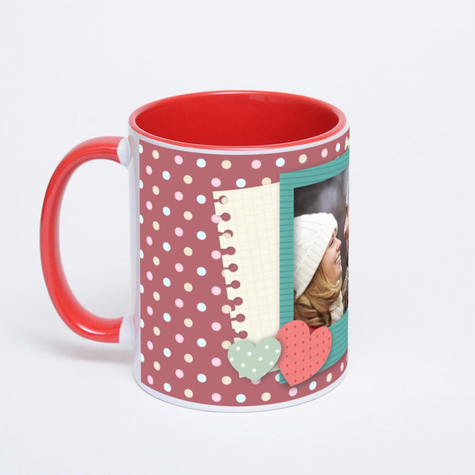 Красная кружка с фотопечатью