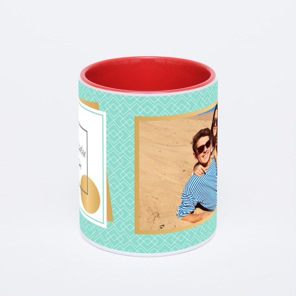 Красная кружка с фотопечатью