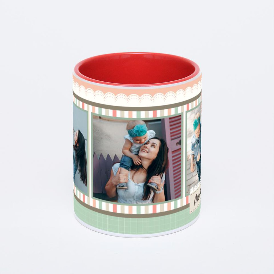 Красная кружка с фотопечатью