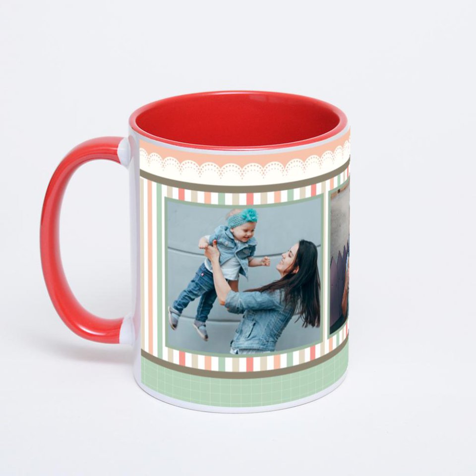 Красная кружка с фотопечатью