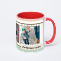 Красная кружка с фотопечатью