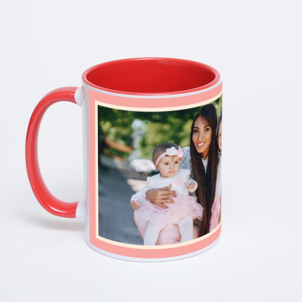 Красная кружка с фотопечатью