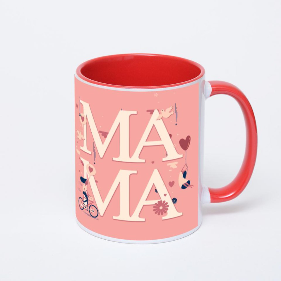 Красная кружка с фотопечатью