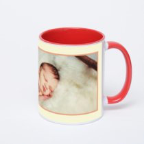 Красная кружка с фотопечатью