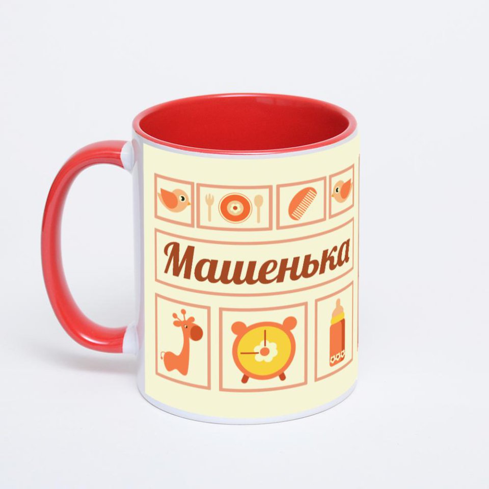 Красная кружка с фотопечатью