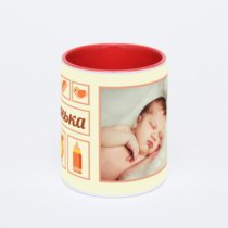 Красная кружка с фотопечатью