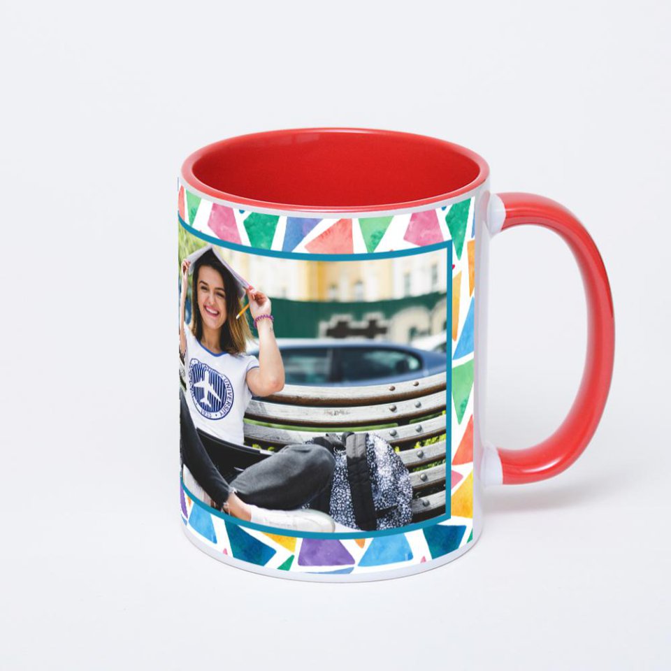 Красная кружка с фотопечатью
