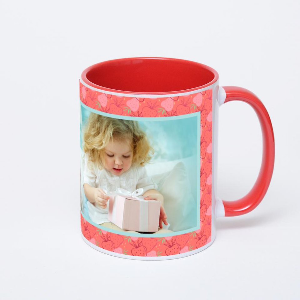 Красная кружка с фотопечатью